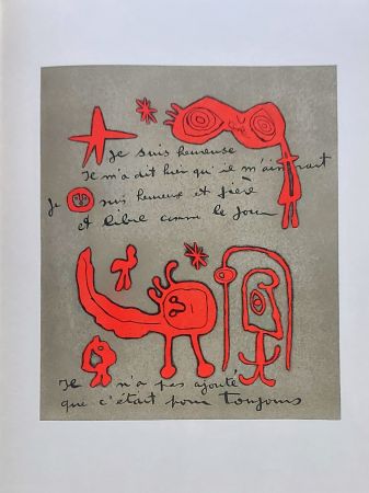 Litografía Miró - Gravure-poeme