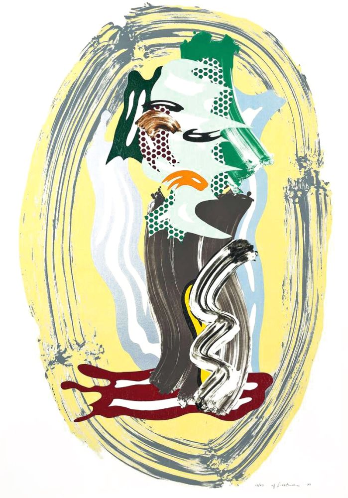 Litografía Lichtenstein - Green Face, from Brushstroke Figures Series