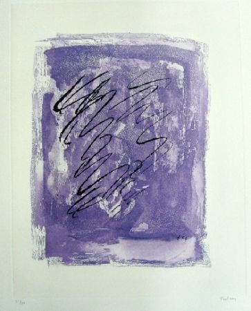 Aguafuerte Y Aguatinta Fautrier - Griffure sur fond violet
