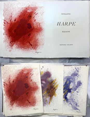 Libro Ilustrado Bazaine - Guillevic : HARPE. 19 gravures originales, une double suite signée et un dessin original signé (1980)