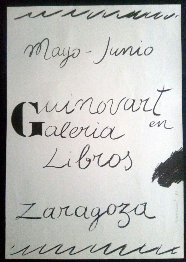 Cartel Guinovart - Guinovart en la Galeria libros - Zaragoza - 1972