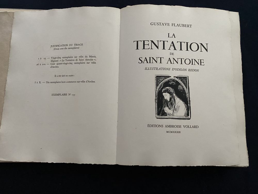 Litografía Redon - Gustave Flaubert - La Tentation de Saint Antoine