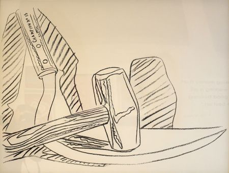 Serigrafía Warhol - Hammer and Sickle 162 (Black and White) Unique