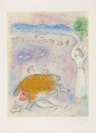 Litografía Chagall - (handsigned) La Ruse de Dorcon, from Daphnis et Chloé