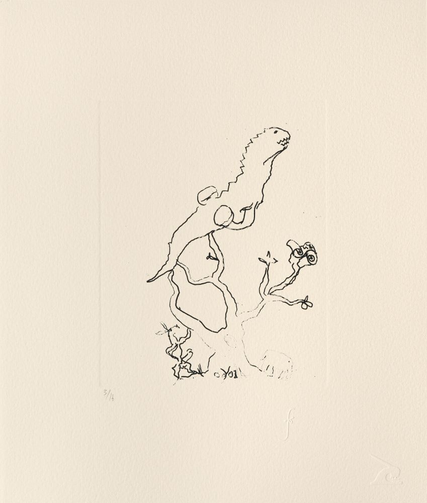 Grabado Flanagan - Hare, reptile and elephant