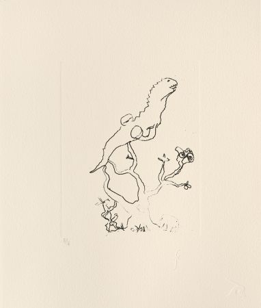 Grabado Flanagan - Hare, reptile and elephant