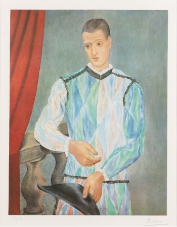 Litografía Picasso - Harlequin