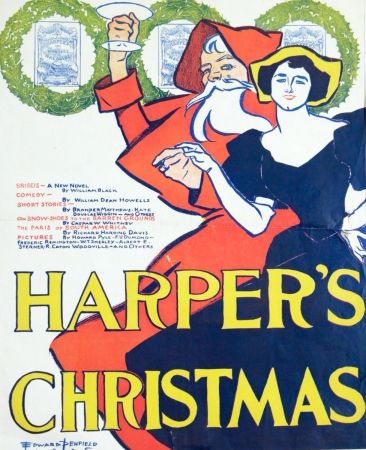 Litografía Penfield - HARPERS CHRISTMAS 1895
