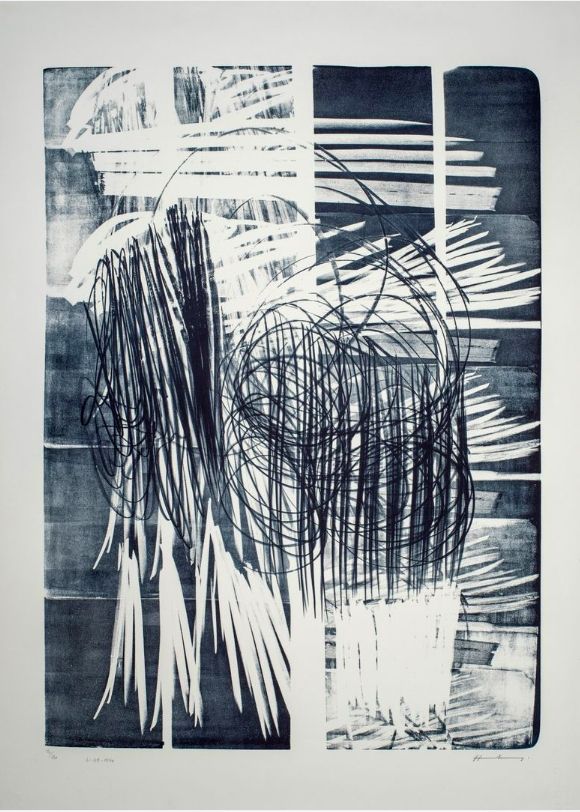Sin Técnico Hartung - Hartung Hans (1904-1989)  L-16B-1974  Lithographie en noir