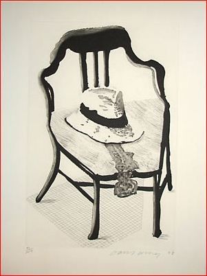 Aguafuerte Y Aguatinta Hockney - Hat on Chair