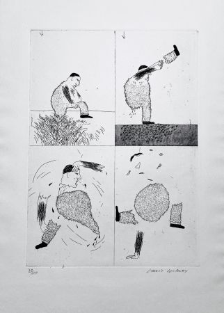 Aguafuerte Hockney - He Tore Himself in Two
