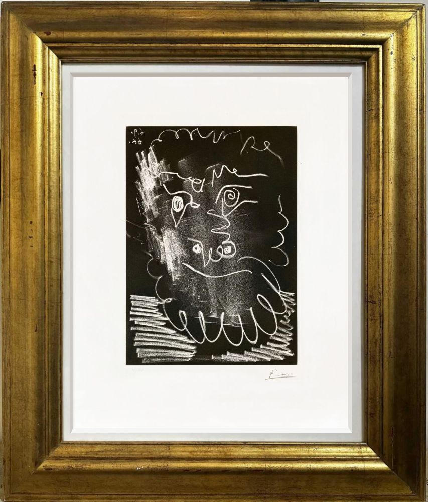 Aguatinta Picasso - Head of a bearded man