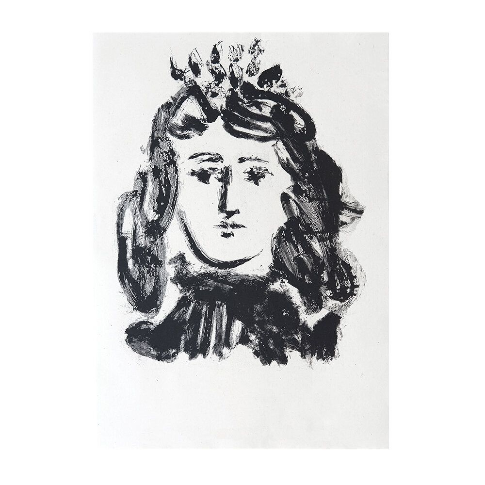 Grabado Picasso - Head of a Woman Wearing a Crown 