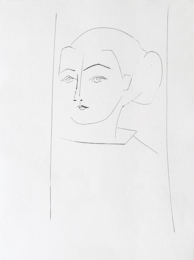 Grabado Picasso - Head of a Woman Wearing her hair in a Chignon