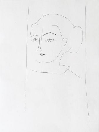Grabado Picasso - Head of a Woman Wearing her hair in a Chignon