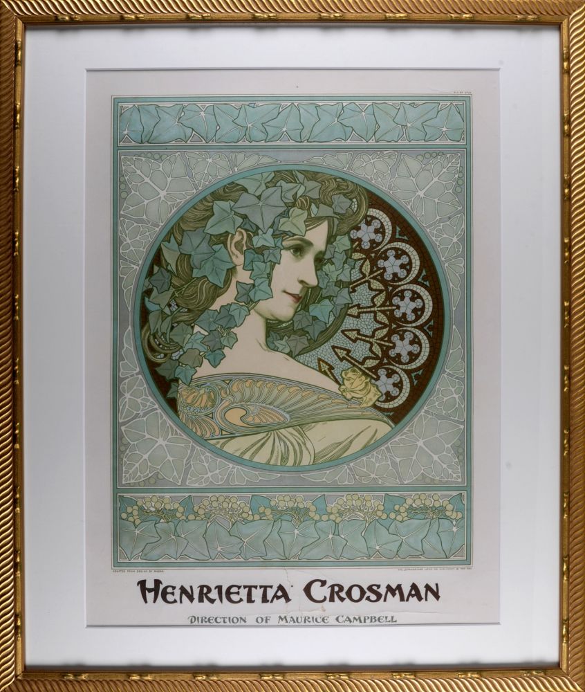 Litografía Mucha - Henrietta Crosman, circa 1908 - Framed