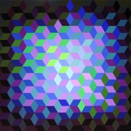 Serigrafía Vasarely - Hexagon 7