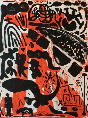Litografía Penck - Homage to Beuys
