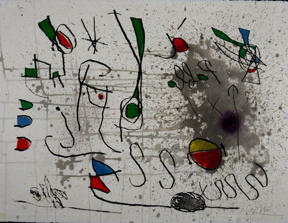 Grabado Miró - Homage to Picasso, 1972 - Hand-signed