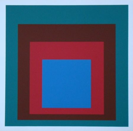 Serigrafía Albers - Homage to the Square - Protected Blue, 1957