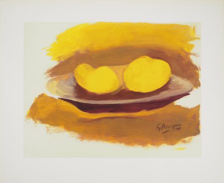 Litografía Braque - Hommage à Cézanne, Les pommes, , c