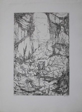 Grabado Eliasberg - Hommage à Dürer (Phantasielandschaft für Dürer)