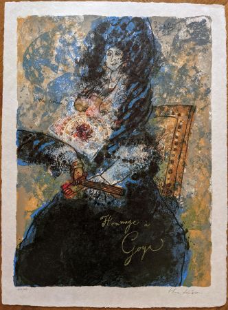 Litografía Tobiasse - Hommage à Goya
