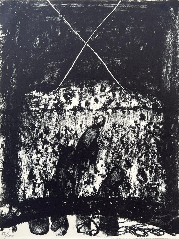 Litografía Tàpies - Hommage à Hans Arp 