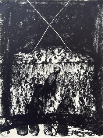 Litografía Tàpies - Hommage à Hans Arp 