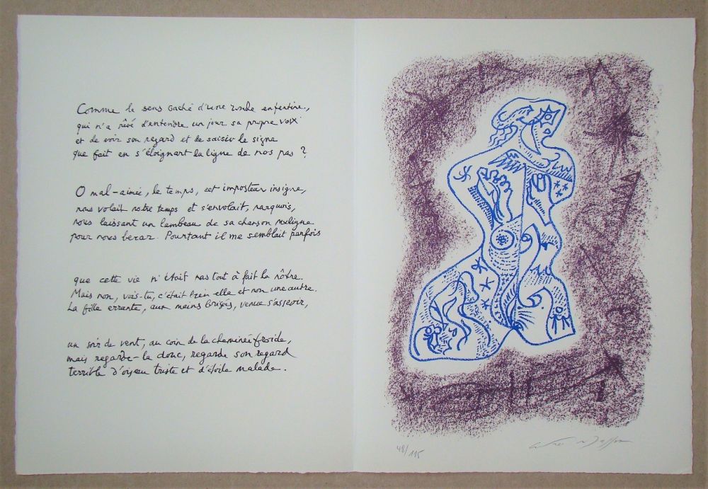 Litografía Masson - Hommage à Jean Cassou, 1978