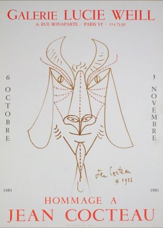 Litografía Cocteau - Hommage à Jean Cocteau, 1983