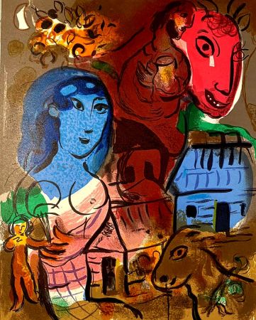 Litografía Chagall - Hommage à Marc Chagall