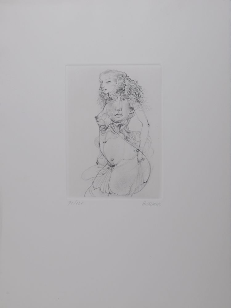 Grabado Bellmer - Hommage à Marcel Duchamp, 1970 - Hand-signed