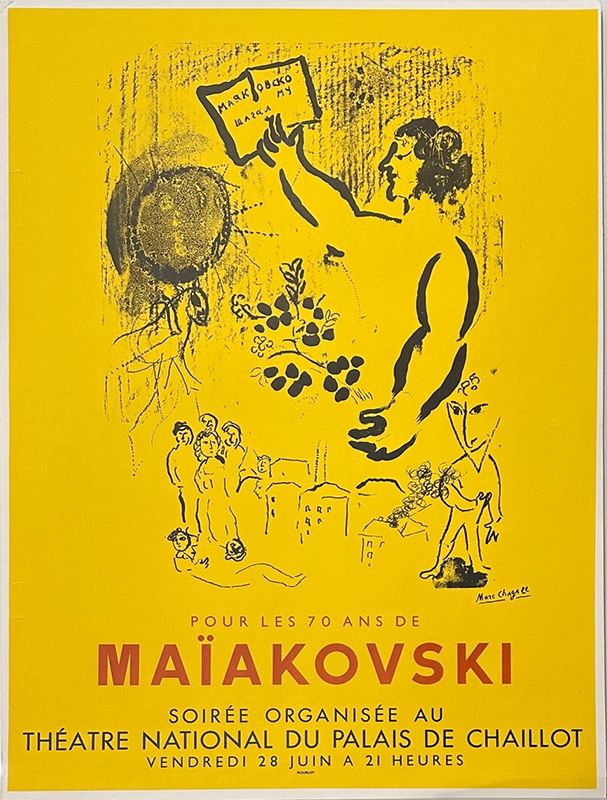 Cartel Chagall - Hommage à Maïakovski