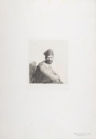 Heliograbado Rembrandt - Homme au manteau brode