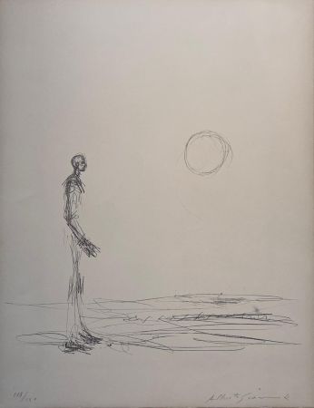 Litografía Giacometti - Homme debout et Soleil 