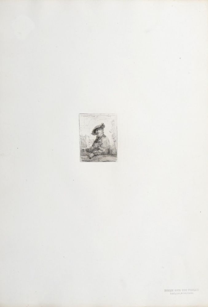 Heliograbado Rembrandt - Homme sous une treille