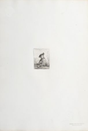 Heliograbado Rembrandt - Homme sous une treille