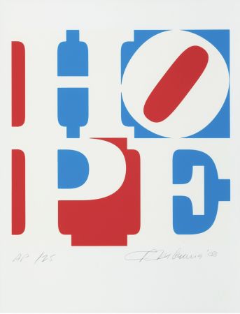 Serigrafía Indiana - Hope (Red, White, and Blue)