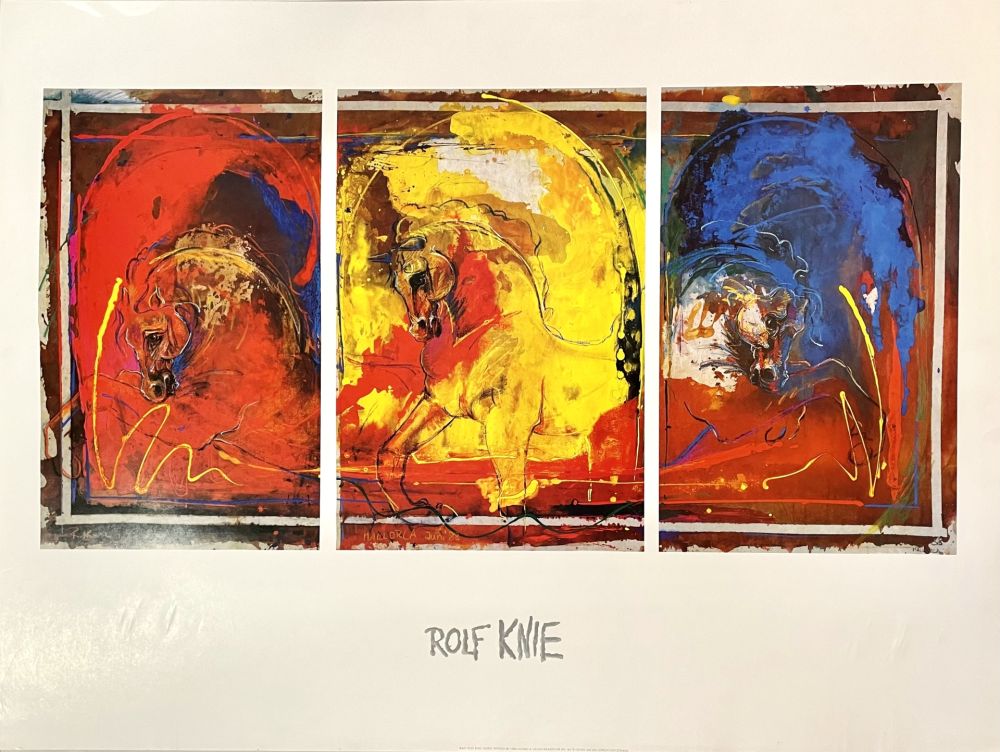 Estampa Numérica Knie - Horse Triptych