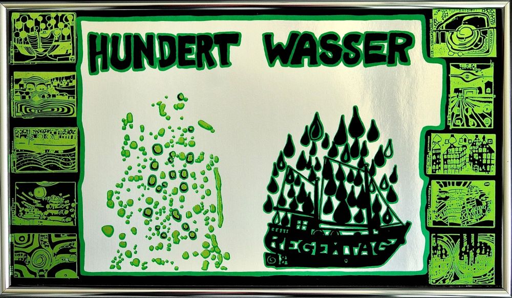 Serigrafía Hundertwasser - Hundertwasser a rainy day on the Regentag