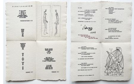 Libro Ilustrado Giacometti - ILIAZD (Ilia Zdanevitch, dit.)‎ ‎POÉSIE DE MOTS INCONNUS.‎ Gravures de Giacometti, Picasso, Matisse, Braque, Miro, Léger, Chagall, etc. (1949)