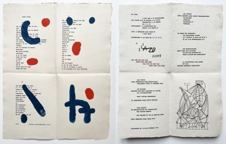 Libro Ilustrado Miró - ILIAZD (Ilia Zdanevitch, dit.)‎ ‎POÉSIE DE MOTS INCONNUS.‎ Gravures de Miro, Picasso, Matisse, Braque, Léger, Chagall, Giacometti, etc. 1949.