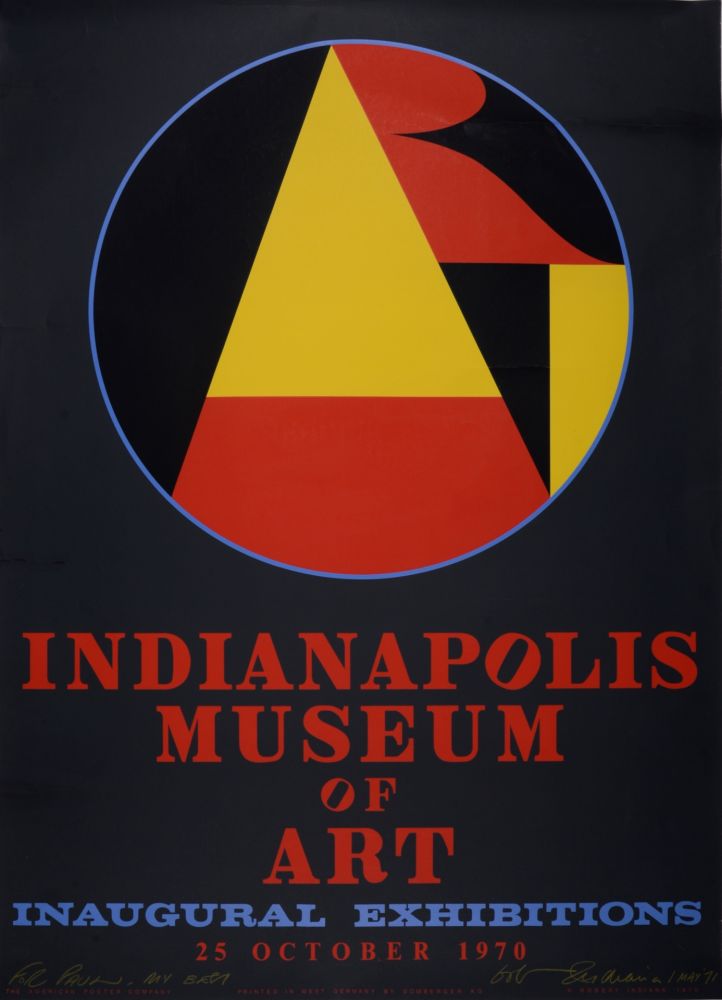 Serigrafía Indiana - Indianapolis Museum of Art, Inaugural Exhibitions, 1970 - Hand-signed