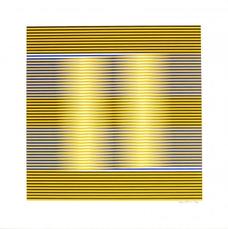 Serigrafía Cruz-Diez - Induction Chromatique (Blue & Yellow) 