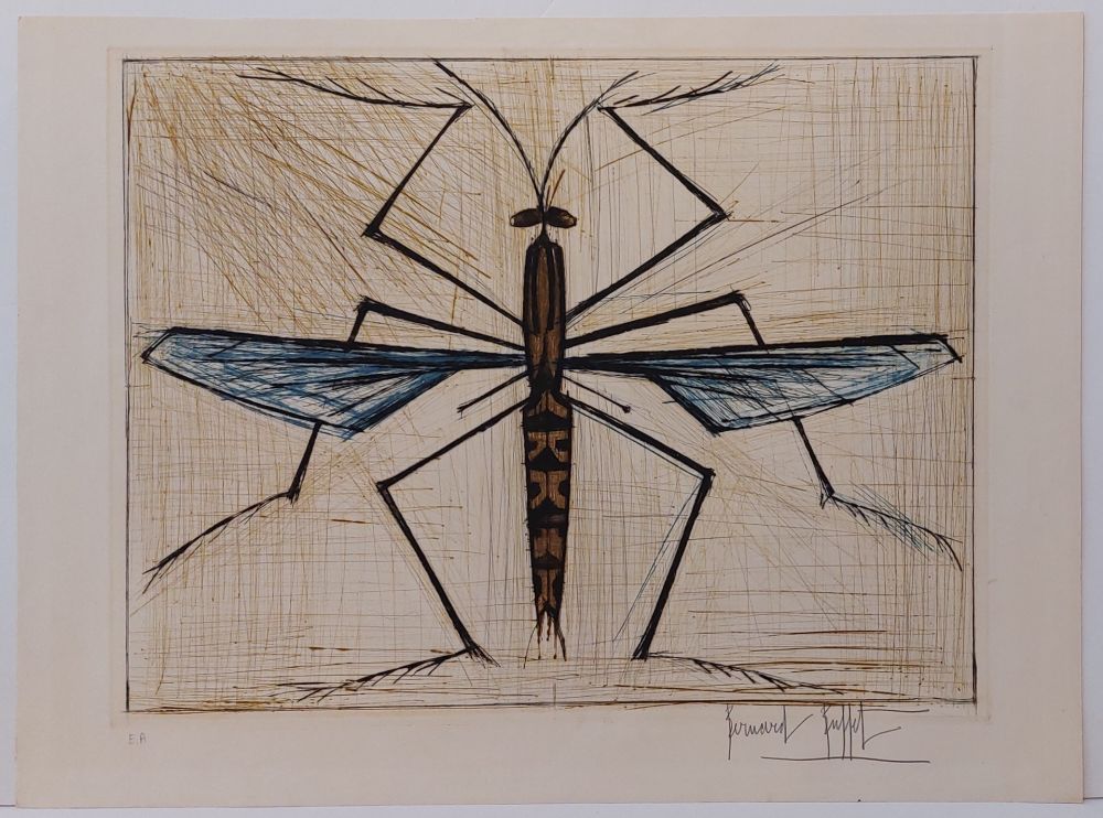 Grabado Buffet - Insecte bleu 