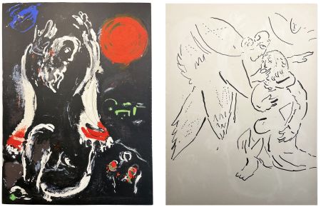 Litografía Chagall - ISAÏE et Isaïe sous l'inspiration divine (La Bible, 1956)