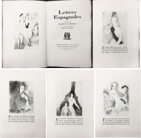 Libro Ilustrado Laurencin - J. de Lacretelle : LETTRES ESPAGNOLES. Avec 11 eaux-fortes de Marie Laurencin (1926)