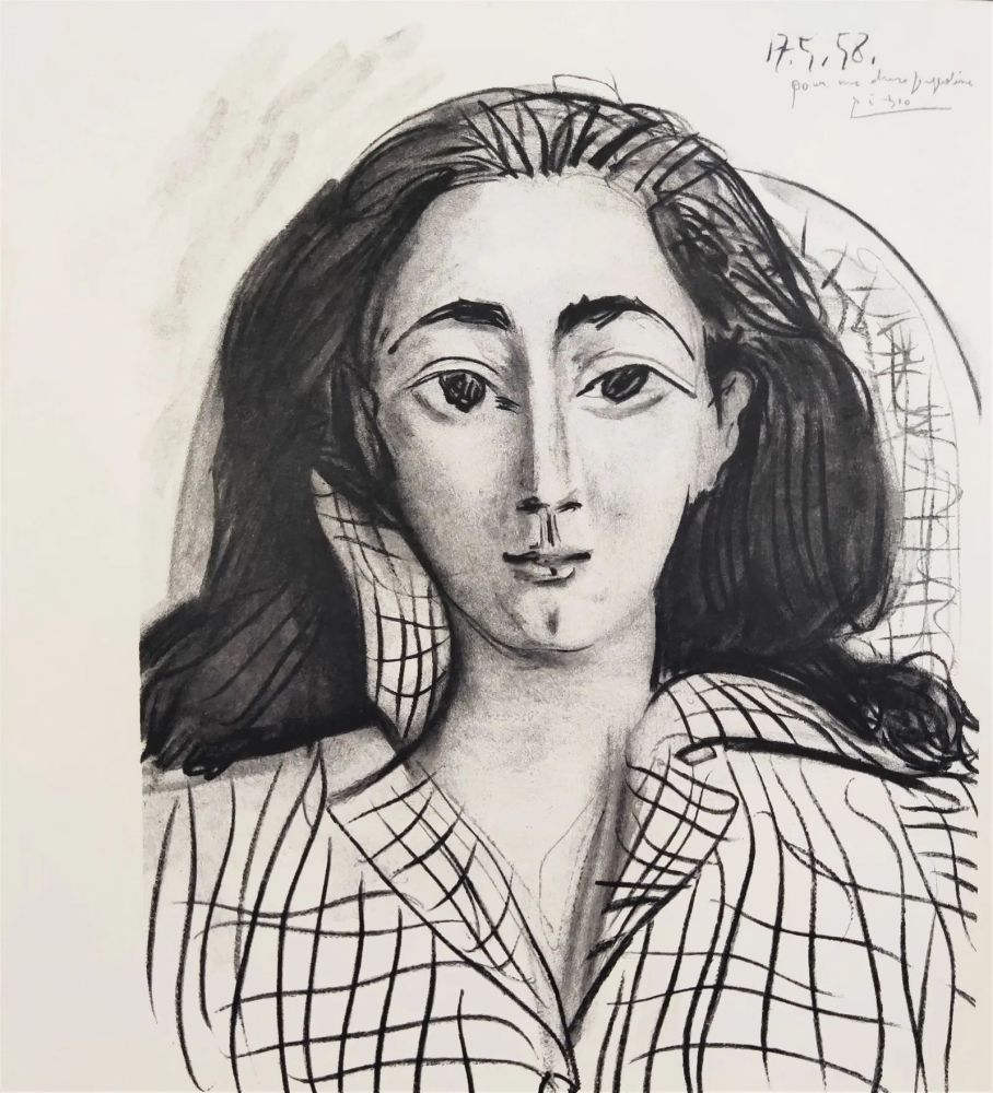 Litografía Picasso - Jacqueline