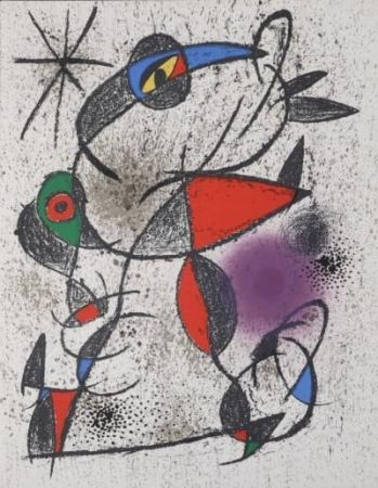 Litografía Miró - Jaillie du calcaire
